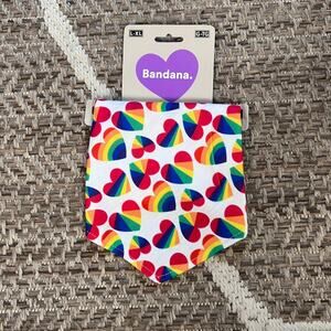 Dog Bandana Print: Rainbow hearts Sz L-XL